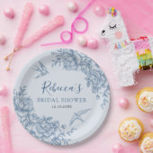 Dusty Blue Chinoiserie Baby shower Papier Bord (Feest)