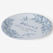 Dusty Blue Chinoiserie Baby shower Papier Bord (Gekanteld)