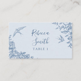 Dusty Blue Chinoiserie Baby shower Place Card Plaatskaartje