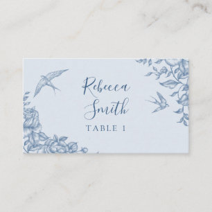 Dusty Blue Chinoiserie Baby shower Place Card Plaatskaartje