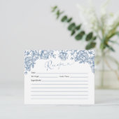 Dusty Blue Chinoiserie Baby shower Recept Kaart (Staand voorkant)