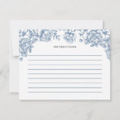 Dusty Blue Chinoiserie Baby shower Recept Kaart (Achterkant)