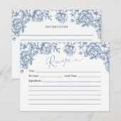 Dusty Blue Chinoiserie Baby shower Recept Kaart (Voorkant / Achterkant)