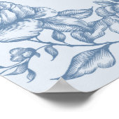 Dusty Blue Chinoiserie Baby shower Welkomstbord Poster (Hoek)