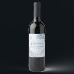 Dusty Blue Chinoiserie Baby shower Wijnlabel Wijn Etiket<br><div class="desc">Dusty Blue Chinoiserie Baby shower Wijnflesetiket</div>