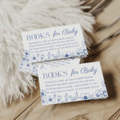 Dusty Blue Chinoiserie Boeken voor Baby Informatiekaartje