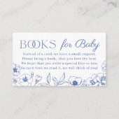 Dusty Blue Chinoiserie Boeken voor Baby Informatiekaartje (Voorkant)