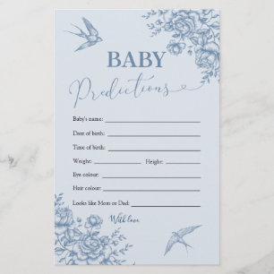 Dusty Blue Chinoiserie Douche Baby Voorspellingen