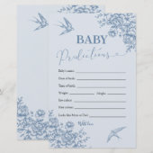 Dusty Blue Chinoiserie Douche Baby Voorspellingen (Voorkant / Achterkant)