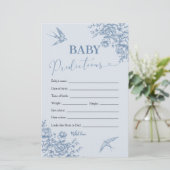 Dusty Blue Chinoiserie Douche Baby Voorspellingen (Staand voorkant)