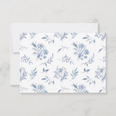 Dusty Blue Chinoiserie | Eenvoudige bruiloft RSVP Kaartje (Achterkant)