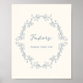 Dusty Blue  Chinoiserie Favors Poster (Voorkant)