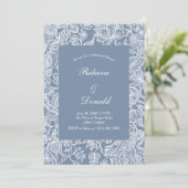 Dusty Blue Chinoiserie Floral Rehearsal Dinner Kaart (Staand voorkant)