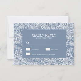 Dusty Blue Chinoiserie Floral RSVP-kaarten RSVP Kaartje