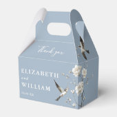 Dusty Blue Chinoiserie Floral Wedding Bedankt Bedankdoosjes (Voorkant Zijde)