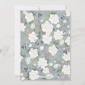 Dusty Blue Chinoiserie Floral Women 50th Birthday Kaart (Achterkant)