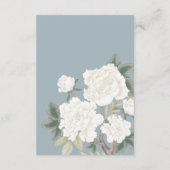 Dusty Blue Chinoiserie Flowers Wedding Details Informatiekaartje (Achterkant)
