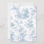 Dusty Blue Chinoiserie French Toile Bridal Shower Kaart (Achterkant)