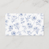 Dusty Blue Chinoiserie Luier Raffle Ticket Informatiekaartje (Achterkant)