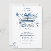Dusty blue Chinoiserie new chapter baby shower Kaart (Voorkant)