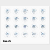 Dusty Blue Chinoiserie New chapter Baby Shower Ronde Sticker (Vel)