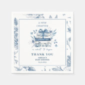 Dusty Blue Chinoiserie New chapter Baby Shower Servet (Voorkant)