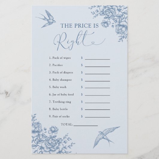 Dusty Blue Chinoiserie Raad dat de prijs klopt (Voorkant)