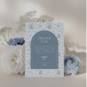 Dusty Blue Chinoiserie Teddy Bear Bedankt Briefkaart
