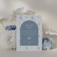 Dusty Blue Chinoiserie Teddy Bear Bedankt