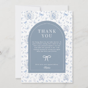 Dusty Blue Chinoiserie Teddy Bear Bedankt Kaart