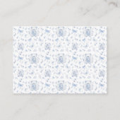Dusty Blue Chinoiserie Teddy Bears Baby shower Informatiekaartje (Achterkant)