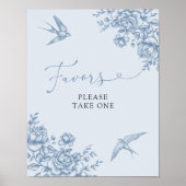 Dusty Blue Chinoiserie Vrijgezellenfeest Favoriete Poster (Voorkant)