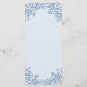 Dusty Blue Chinoiserie Vrijgezellenfeest Menu (Achterkant)