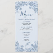 Dusty Blue Chinoiserie Vrijgezellenfeest Menu (Voorkant)