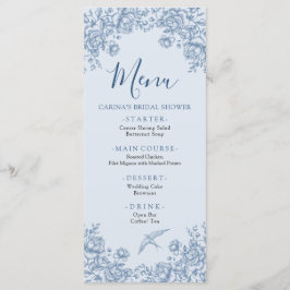 Dusty Blue Chinoiserie Vrijgezellenfeest Menu