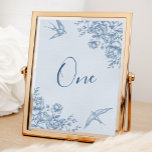 Dusty Blue Chinoiserie Vrijgezellenfeest tafelnumm Kaart<br><div class="desc">Dusty Blue Chinoiserie Vrijgezellenfeest tafelnummer</div>