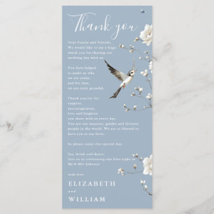 Dusty Blue Chinoiserie Wedding Dank je wel kaart