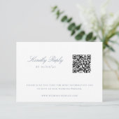 Dusty Blue Chinoiserie Wedding QR Code Kaart (Staand voorkant)