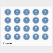 Dusty Blue Christmas Holiday Food Gift Ronde Sticker (Vel)