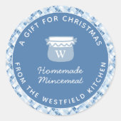 Dusty Blue Christmas Holiday Food Gift Ronde Sticker (Voorkant)