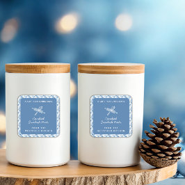 Dusty Blue Christmas Holiday Food Gift Vierkante Sticker