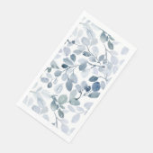 Dusty Blue Christmas Waterverf Leaf Design Servet (Hoek)