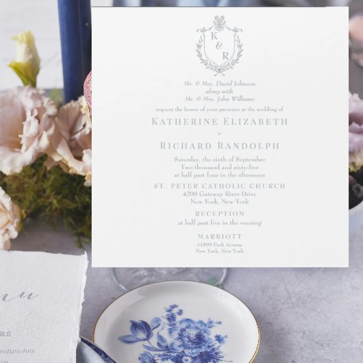 Dusty Blue Church 2 Venue Square Wedding Magnet  