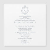 Dusty Blue Church 2 Venue Square Wedding Magnet   (Voorkant)