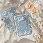 Dusty Blue Cielito Lindo Baby shower Invitation Kaart