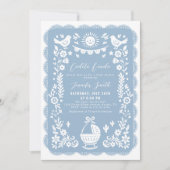 Dusty Blue Cielito Lindo Baby shower Invitation Kaart (Voorkant)