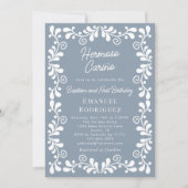 Dusty Blue Cielito Lindo Doop & Eerste Verjaardag Kaart (Voorkant)