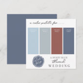 Dusty Blue Cinnamon & Navy Color Palette Kaart (Voorkant / Achterkant)