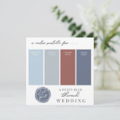 Dusty Blue Cinnamon & Navy Color Palette Kaart (Staand voorkant)