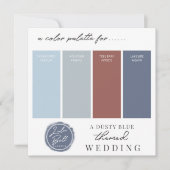Dusty Blue Cinnamon & Navy Color Palette Kaart (Voorkant)